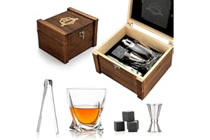 EXREIZST Whisky Stones-Juego de regalo cristal de whisky personalizado, regalos de whiskypara hombres,regalode piedrasde whisky,4piedras de whisky+vaso de whisky,posavasos de pizarra,regalos de cumpleaños