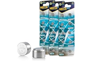 MEDCA Batterie AG5 LR754 - Paquete de 30 baterías alcalinas 754 LR48 193 de 1,5 V a Fondo