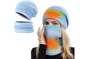 AEDCBAIDE Set di cappelli e sciarpe riscaldati per donne, 2 in 1 cappello riscaldato, sciarpa riscaldata, cappelli a berretto per donne, set di sciarpe riscaldate USB, cappello a maglia da donna e uomo