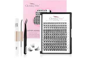 Glowing Win Ciglia Finte Ciuffetti Kit Extension Ciglia with pinzetta lash bond and seal fai da te 144PCS Individual Cluster Lashes Set Mix8-16mm Ciglia Finte Naturali Professionale Singole Eyelashes