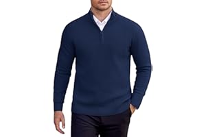 COOFANDY Jersey Cremallera Hombre Invierno Punto Suéter para Hombre Cálido Jerseys Cuello Alto Pullove Clásico Jerséis Hombres Slim Fit
