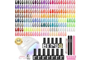 PHOENIXY POLYGEL PHOENIXY 55 Colours Gel Nail Polish Set, Gel Nail Kit with Lamp Starter Kit Glitter Golden Base Top Coat Red Pink Purple Blue Nail Varnish Polish Gift for Women