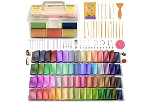 AESTD-ST Polymer Clay 60 Colors, Modeling Clay for Kids DIY Starter Kits, Oven Baked Model Clay, Non-Toxic, Non-Sticky,with Sculpting Tools, Gift for Children and Artists.