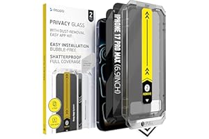 Deppa | Lot de 2 | Anti espion Pour iPhone 17 Pro Max (6.9") Verre Trempé avec Kit de pose facile | Anti-Poussière & Anti-Bulles | Résistant aux Chocs | Couverture Complète |