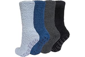 CHALIER COZY 4 Paires Chaussette Hommes Hiver, Chaussettes Chaudes, Épaisse Chaussettes Pour Femme Hommes Taille Unique