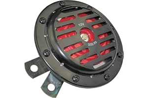 AERZETIX - Bocina claxon de coche eléctrico 12V 335Hz - metal - diámetro 125mm - cuerpo negro - fijación universal - C47176