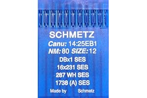 SCHMETZ Indutrie - Agujas para máquina de coser (10 unidades, sistema 287/WH SES 1738 (A), grosor 80)