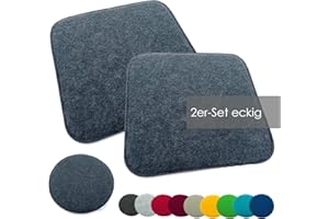 ‎HEIMTEXLAND heimtexland ® 2er Pack Sitzkissen Filz Stuhlkissen Bodenkissen Polster Stuhlauflage Indoor Outdoor Kissen eckig Typ631 Filzkissen anthrazit meliert 35x35 cm 2 Stück
