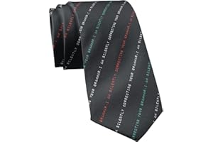 CRAZY DOG T-SHIRTS I'm Silently Correcting Your Grammar Necktie Funny Neckties for Men Nerdy Tie Mens Novelty Neckties, Black, One size