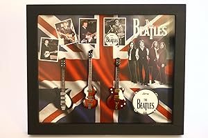 ROCK GUITAR MINIATURES RGM8835 Beatles Miniature Guitar Collection in Shadowbox Frame
