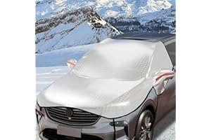 SURPN Frontscheibenabdeckung Auto, Motorhaube Scheibenabdeckung Windschutzscheibe Abdeckung, Fixierung Faltbare Abnehmbare, 6 Schichten Material für die gegen Schnee, EIS, Frost, Staub, Sonne (246 x 226 cm)