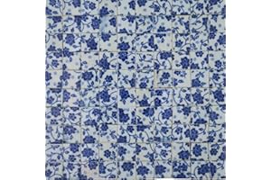 Yuvori Carreaux de mosaïque en céramique fabriqués à la main, 2 cm, 0,5 kg, bricolage, Qinghua chinois traditionnel et moderne, décoration d'intérieur, projets d'art de bricolage dans salles de bains,