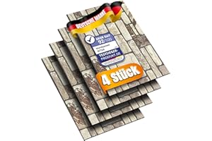 MTAK - Wandpaneele Steinoptik - Wandverkleidung Innen - 4 Stück - Wandverkleidung Außen, Wandverkleidung Steinoptik für Küche, Wohnzimmer | 3D Effekt | Steinoptik Styropor - Akustikpaneele (SWP-9)