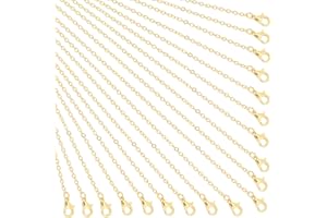 PH PandaHall 20 Fili 60cm Catena per Gioielli Fai Da Te Catenine per Collane Oro, Catena Collana con Aragosta Artiglio per Creazione di Braccialetti Collana Fai da Te