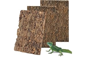 LZYDKH Corteccia di sughero, 3 pezzi, per terrario, in sughero, decorazione per albero, corteccia di sughero, per rettili, come Geco, Bartagame e tartarughe, 15 x 30 cm