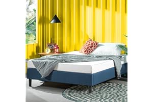 ZINUS Curtis 35 cm Telaio del letto a piattaforma imbottito | Base per materasso | Supporto per doghe in legno | Facile da montare | 120 x 190 cm | Blu Navy