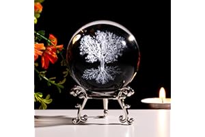 Sahoottie 60mm 3D Tree of Life Crystal Ball Tree of Life Paperweight Tree of Life Gifts for Women Tree of Life Glass Ball Ornament