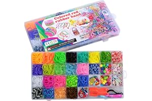 XPendHoze Rubber Band Bracelet Kit, Loom Bracelet Making Kit for Kids, Rubber Bands Refill Loom Set, Rubber Bands for Bracelets Making Kit, Loom Bands Kit for Kids Weaving DIY Crafting Gift
