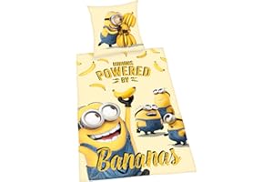 Herding MINIONS Bedding Set, Reversible Motif, Duvet Cover 135 x 200 cm, Pillow Case 80 x 80 cm, Cotton/Renforcé