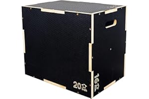 FITVIDS Signature Fitness 3-in-1 Plyo-Box aus rutschfestem Holz, Plyometrische Box, Sprungübung, mehrere Größen