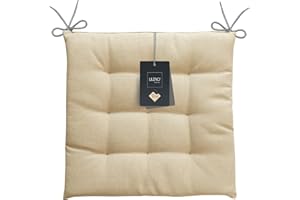 ‎LILENO HOME LILENO HOME 6er Set Stuhlkissen Natur (40x40x4,5 cm) - Sitzkissen für Gartenstuhl, Küche oder Esszimmerstuhl - UV-beständige Indoor u. Outdoor Stuhlauflage als Stuhl Kissen (Laura OLF)