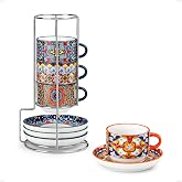 vancasso SIMI Set of 8 Coffee Cups and Saucers (150 ml) &ndash; Ceramic Coffee Cups for 4 People, for Milk, Espresso and Cappuccino