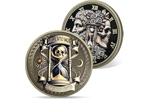 ATSKNSK Memento Mori Pièce de monnaie en forme de tête de mort Recherche Crâne AA - Confirmation NA AA Chips et médailles - Célébrez la vie dans la pureté Narcotiques Alcotiques Cadeaux anonymes pour hommes