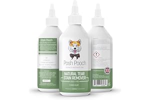 Tear Stain Remover for Dogs, Posh Pooch Natural Eye Crust Remover Eye Care Cleaning - Soothes, Exfoliates, Hydrates Fur & Skin, Cruelty Free Flower Blast Scent Gently Removes Salvia Stains & Residue