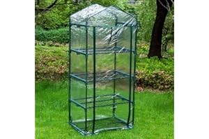 SYSOW Copertura di ricambio per serra, in PVC trasparente impermeabile, per serra a 4 livelli, tenda per serra per piante e fiori da giardino e da esterni, 69 x 49 x 160 cm (solo copertura)