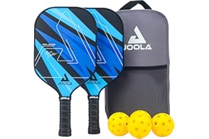 JOOLA Pickleball Set Blue Lightning, Include 2 Racchette, 4 Palline e una Borsa, Ideale per Giocatori Occasionali, 7 Pezzi