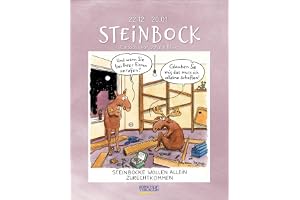 Steinbock 2027: Sternzeichenkalender-Cartoonkalender als Wandkalender im Format 19 x 24 cm.