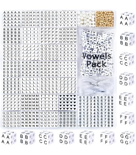 1000PCS Buchstabenperlen, Bunte Perlen Für Armbänder, A-Z