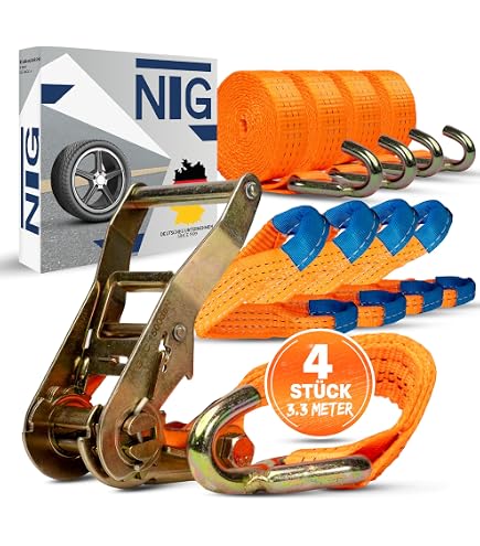NTG Set 6 Passanti Per Cinghia Moto – Doppia Apertura, 1000 DaN, Larghezza 35 Mm, Lunghezza Totale 45 Cm – Per Trasporto E Ancoraggio