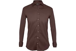 Tina Ferrà Camicia Uomo Elegante Tinta Unita Regular Camicie da Uomo in Cotone Manica Lunga, Camicia Uomo San Valentino con Bottoni, Camicia Artigianale Sartoria Napoletana