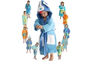 LEBENGOOD - Accappatoio Bambini adolescenti Cotone: Bambino, Bambina - 100% Cotone OEKO-TEX - 2 tasche, cintura, cappuccio