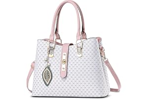 FORRICA Bolso Mujer Elegante Bolsa de Mano Delicado Colgante Bolso de Hombro con Asa Superior Cuero PU Señora Bolso Bandolera para Banquete Shopper Desplazarse Rosa