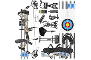 ‎WOLFMAN wolfman Compound Bogen Set 30-70 lbs Einstellbares Schießen Wettbewerb Bogen Hochwertige CNC-Bearbeitung Dual-Nockensystem Bogen Pfeil Set IBO 325 FPS für Bogenschießen Jagd Rechtshänder