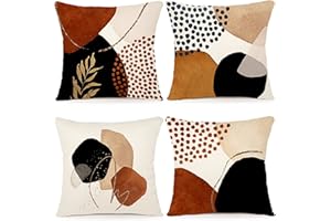 YCOLL Federe Cuscini Divano 50x50 Set di 4 Cuscini Cecorativi Federe Cuscini in Lino Cuscini per Divani Fodere per Cuscini Boho Fodere per Cuscini per Divano Cuscini da Esterno 50x50 A092