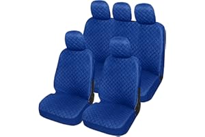 Lupex Shop Trap_Br Coprisedili Auto Universale Trapuntato Blu Royal, Set Copri-Sedile fodere per Anteriori e Posteriori, Accessori Interni Auto