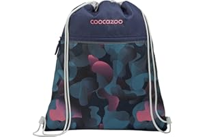‎COOCAZOO coocazoo Turnbeutel „Cloudy Peach”, rosa-blau, mit Reißverschlussfach und Kordelzug, reflektierende Elemente, Schlaufen zur Befestigung am Schulrucksack, 10 Liter, ab der 3. Klasse