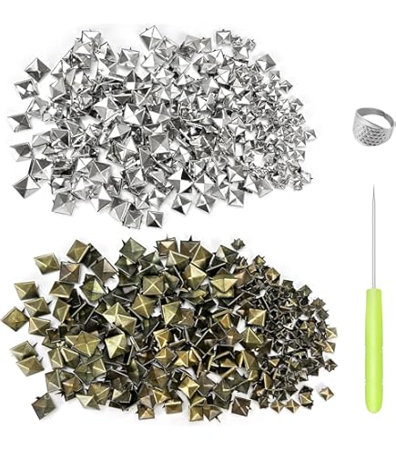 Trimming Shop 100 x Vierkante Piramide Punk Spike Studs klinknagels voor Lederen kleding Jeans Tassen Kunst en Craft Versiering
