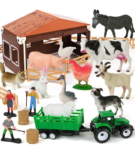 Set De 12 Figurines Animaux De La Ferme Miniatures - Jouet Éducatif Pour Enfants, Décoration