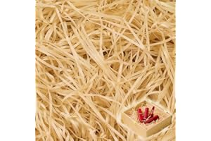 jwtyu 500g Papier Déchiqueté Champagne léger Papier Dechire Pour Colis Remplissage Decoratif Paille Pour Panier Garni Raffia Remplissage Approprié Garnir Les Boîtes et Paniers Cadeaux