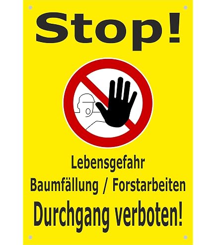 Absperrbanner „Betreten Verboten – Gefahr Durch Umstürzende Bäume“ – 45x65 Cm, PVC, Mit Ösen, Made In Germany