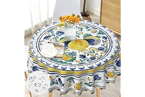 G-dake Tovaglia Antimacchia Rotonda 150cm, Boho Copritavolo Impermeabile Lavabili di Facile Manutenzione Tovaglie Poliestere per Cucina, Tavolo da Pranzo, Tavolino da Caffè, Feste, Cene