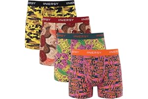 INNERSY Mens Boxer Shorts Multipack Open Fly Pants Underwear Breathable Mesh Underpants Pack of 4