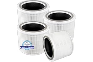 BRUVISH (3 Pezzi) Filtri Sostitutivi Core 200S Compatibili con Il Purificatore d'aria Smart WiFi Core 200S, Filtro Core 200S H13 True Hepa, Filtri a Carbone Attivo 3 in 1 HEPA