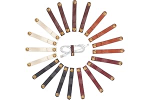 GORGECRAFT 20 pièces Sangles de Câble en Cuir Attaches de Câble Organisateurs de Câbles Gestion de Cordon pour Câble USB Fils de Casque, Bretelles Longues