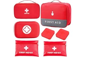 ZEUWETS 7 Piezas Botiquín Médico Vacío, Botiquín de Primeros Auxilios Set, Neceser Medicamentos Viaje, Bolsas de Medicamentos Portátil para Oficina Casa Camping Senderismo