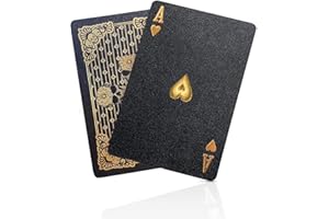 BIERDORF Playing Cards Waterproof Poker - Black Diamond Professional Plastic Standard Playing Card Decks Designer Novelty-Gold